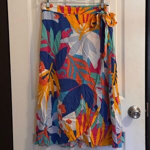 J.Crew Factory Tropical Wrap Skirt